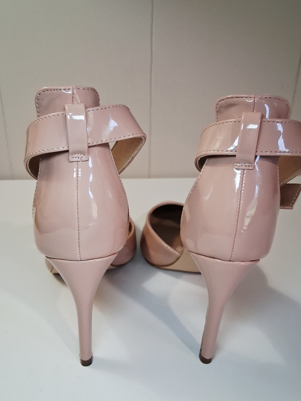 Madden Girl Women's Patent Pointed-Toe Ankle-Strap Heels in Blush Pink Size 9 - Picture 5 of 8